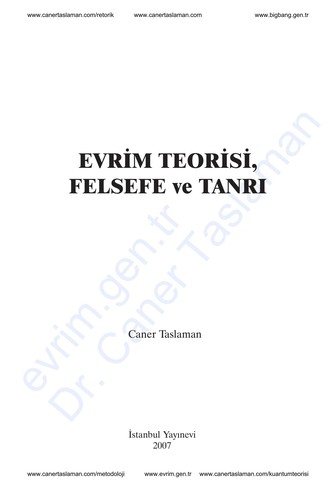 Evrim Teorisi, Felsefe ve Tanrı kapağı