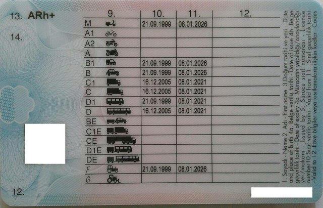 Türkiye'de sürücü belgesi portresi